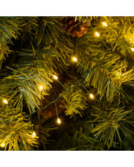 luci a batteria, lungh. 5 metri, batterie 4AA (non incluse) , col. bianco caldo , microled, bulbo 6 cm diam.