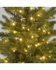 abete alpino realizzato in pvc+pe, h.60 cm, diam. 43 cm, 90 led, bianco caldo, con juta alla base