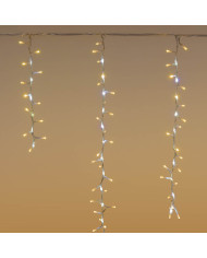 Tendina icelight 340x80 cm, con starfall, 576 led, col. bianco caldo/bianco freddo
