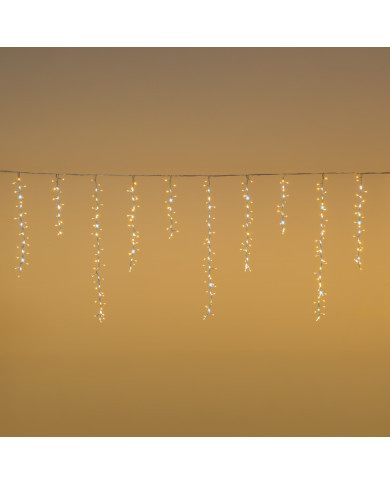 Tendina icelight 340x80 cm, con starfall, 576 led, col. bianco caldo/bianco freddo