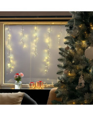 Tendina icelight 340x80 cm, con starfall, 576 led, col. bianco caldo/bianco caldo