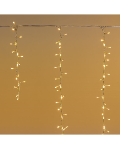 Tendina icelight 340x80 cm, con starfall, 576 led, col. bianco caldo/bianco caldo