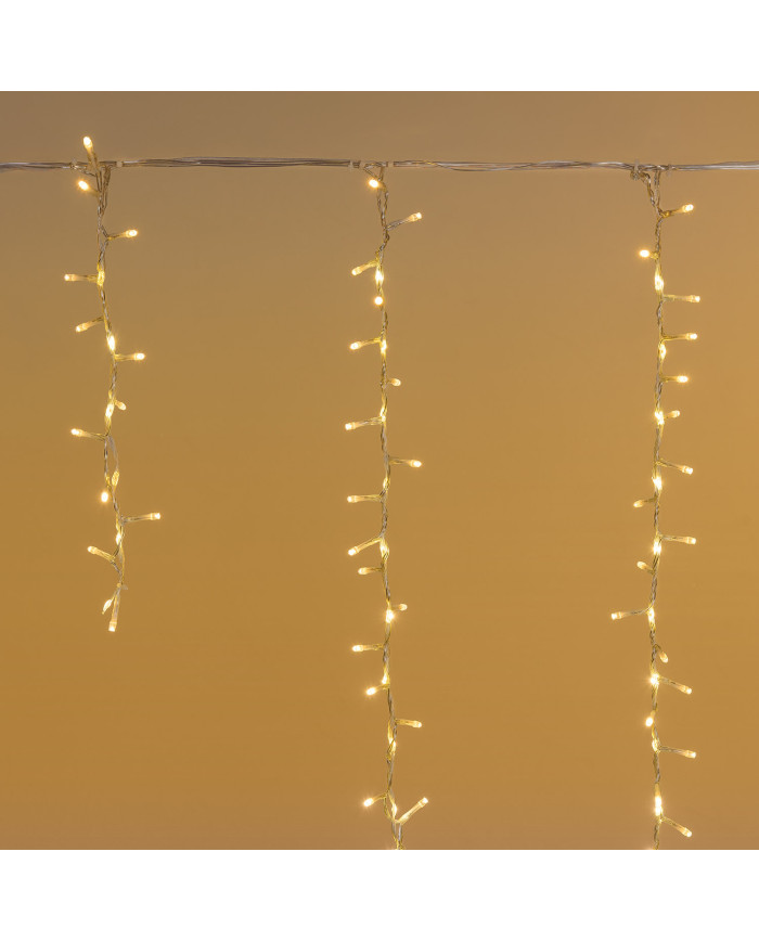 Tendina icelight 340x80 cm, con starfall, 576 led, col. bianco caldo/bianco caldo