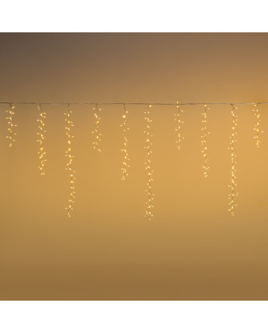 Tendina icelight 340x80 cm, con starfall, 576 led, col. bianco caldo/bianco caldo