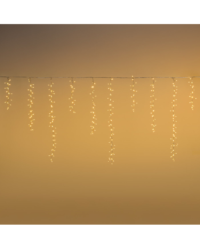 Tendina icelight 340x80 cm, con starfall, 576 led, col. bianco caldo/bianco caldo