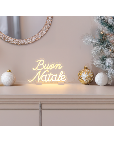 scritta Buon natale, 33x20 cm, led bianco caldo scritta Buon natale, 33x20 cm, led bianco caldo