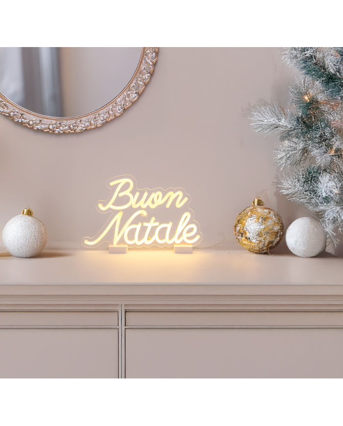 scritta Buon natale, 33x20 cm, led bianco caldo scritta Buon natale, 33x20 cm, led bianco caldo