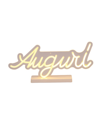 scritta Auguri, 40x18 cm, led bianco caldo scritta Auguri, 40x18 cm, led bianco caldo