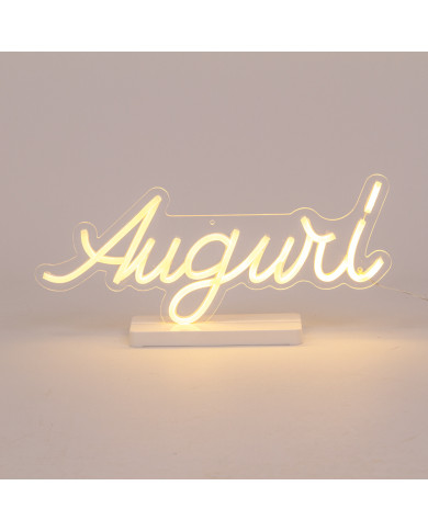 scritta Auguri, 40x18 cm, led bianco caldo scritta Auguri, 40x18 cm, led bianco caldo