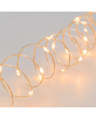 Catena 400 microled su cavo in metallo facilmente modellabile, bobina 4+20 m, col. bianco caldo, int/est