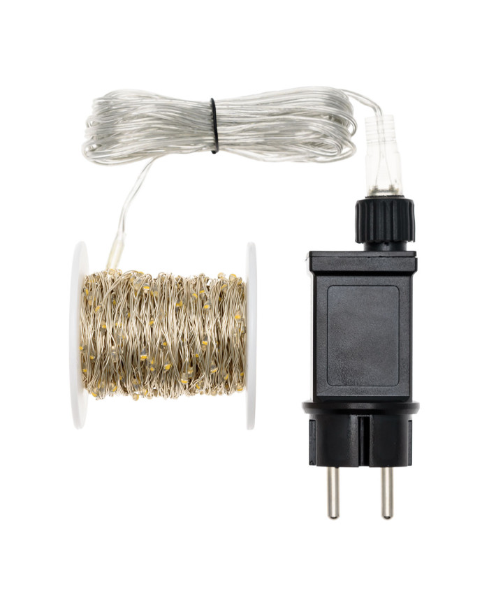 Catena 400 microled su cavo in metallo facilmente modellabile, bobina 4+20 m, col. bianco caldo, int/est