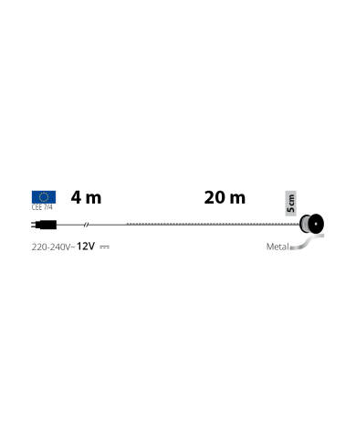 Catena 400 microled su cavo in metallo facilmente modellabile, bobina 4+20 m, col. bianco caldo, int/est Catena 400 microled su cavo in metallo facilmente modellabile, bobina 4+20 m, col. bianco caldo, int/est