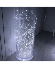 Catena 500 microled su cavo in metallo facilmente modellabile, bobina 4+37.5 m, col. bianco freddo , cavo argento, int/est