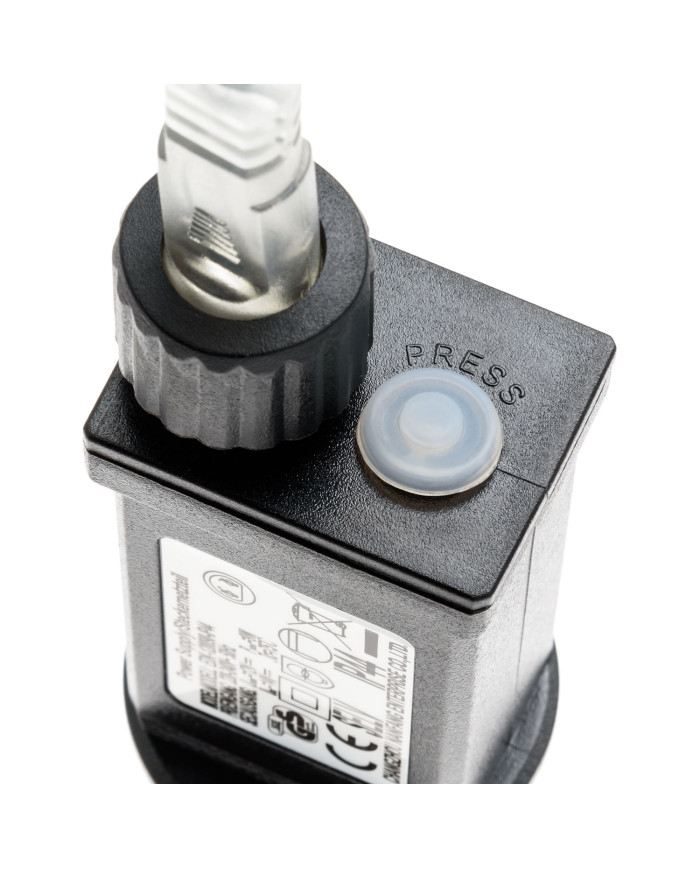 Catena 500 microled su cavo in metallo facilmente modellabile, bobina 4+37.5 m, col. bianco freddo , cavo argento, int/est