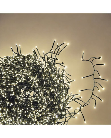 Catena miniled 50 m, 2500 miniled, col. b.caldo , 2 cm la distanza tra un led e l'altro, interno/esterno