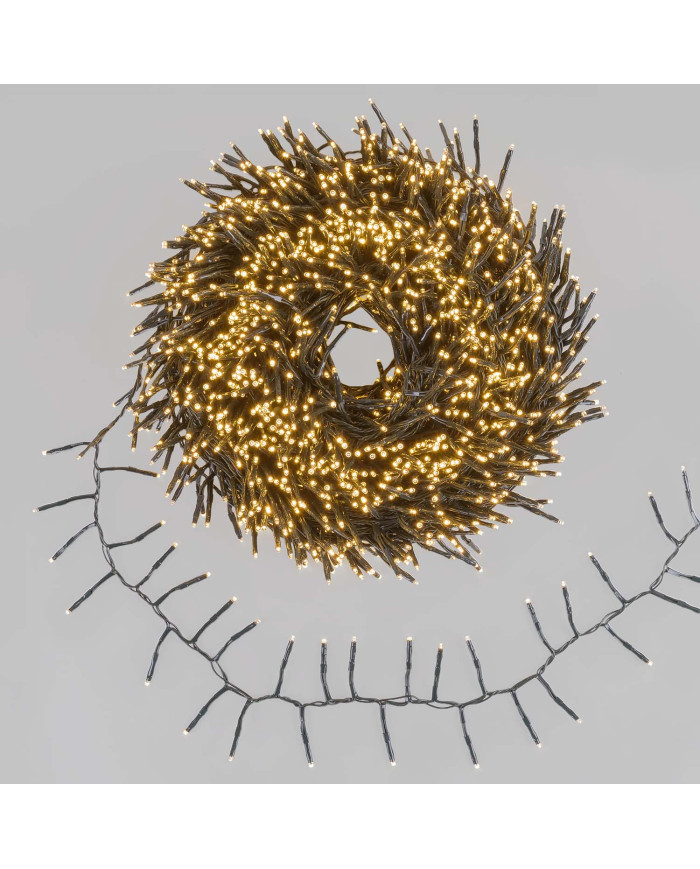 Catena miniled 60 m, 3000 miniled, col .bianco caldo , 2 cm la distanza tra un led e l'altro, interno/esterno