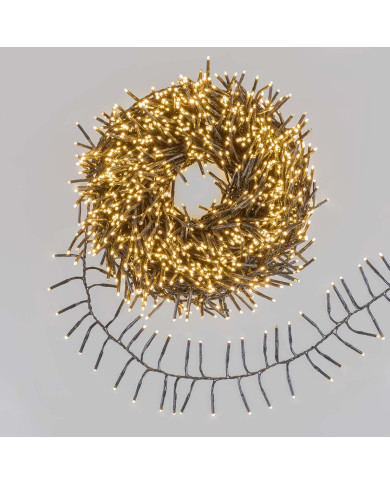 catena miniled 45 m, 3000 miniled con flash led, col. bianco caldo con flash bianco caldo. interno/esterno