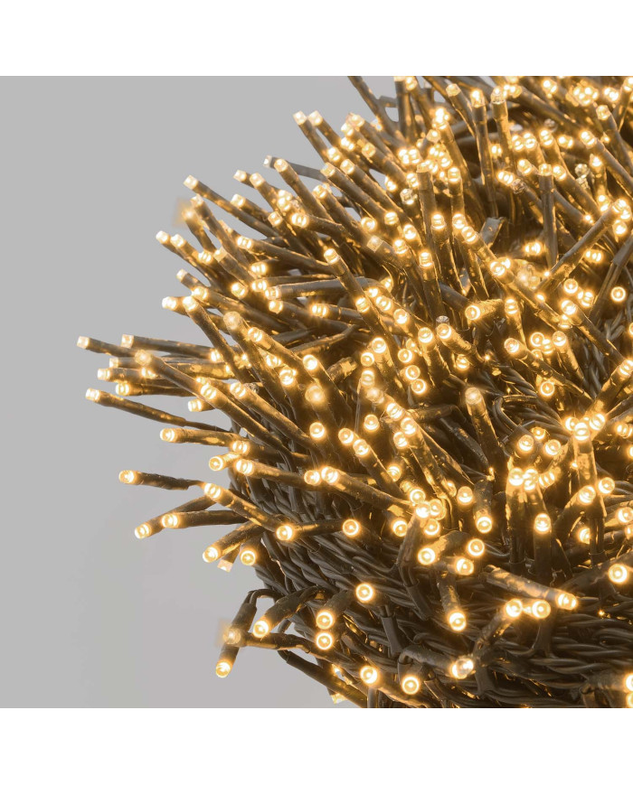 Catena miniled 15 m, 1000 miniled con flash led , col. bianco caldo+flash bianco caldo, interno/esterno