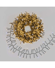 Catena miniled 45 m, 3000 miniled con flash led , col. bianco caldo+flash bianco freddo, interno/esterno