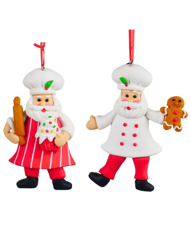 Decoro Babbo natale Chef, 10 cm , resina , 2 modelli assortiti ( il prezzo fa riferimento al singolo pezzo) Decoro Babbo natale Chef, 10 cm , resina , 2 modelli assortiti ( il prezzo fa riferimento al singolo pezzo)