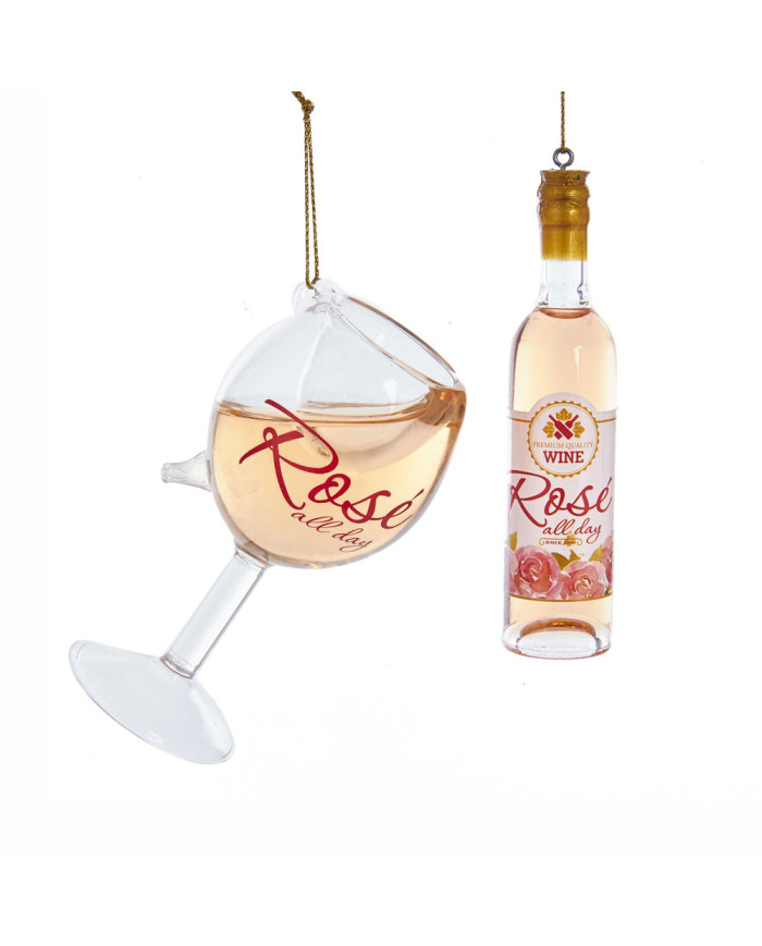 Bottiglia/bicchiere vino rosè, 11 cm, in vetro , 2 modelli assortiti ( il prezzo fa riferimento al singolo pezzo)