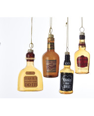 Decoro Bottiglie di liquore in vetro, 4 modelli , 9 cm ( il prezzo fa riferimento al singolo pezzo)