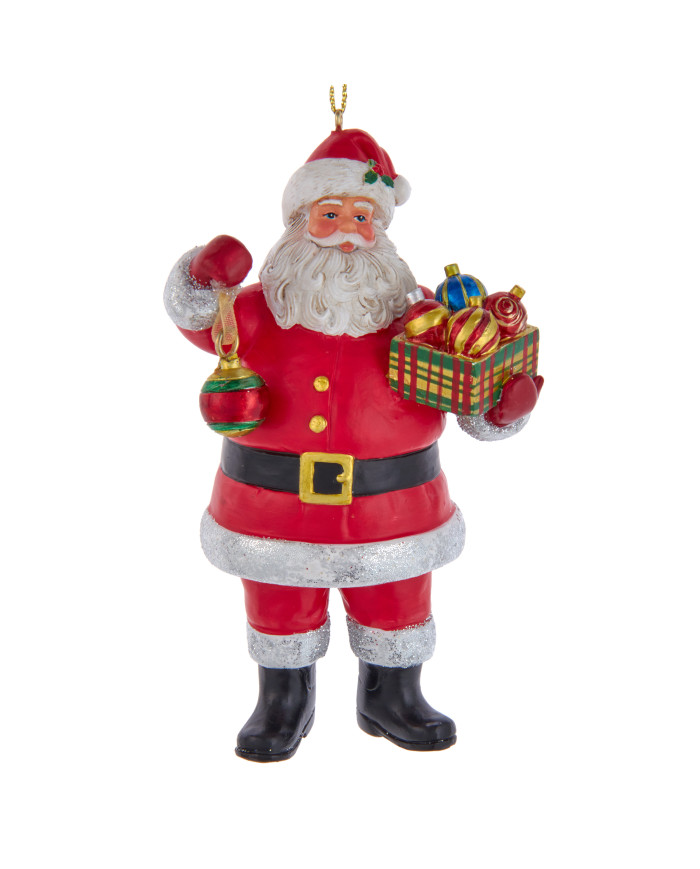 Babbo natale da appendere con doni, in resina, h. 10 cm Babbo natale da appendere con doni, in resina, h. 10 cm