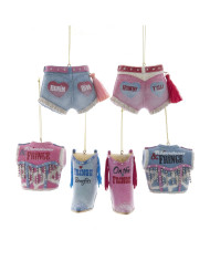 Decoro Cowboy maglietta, pantaloncini, stivali, 6 modelli ass., h. 8 cm (il prezzo fa riferimento al singolo pezzo)