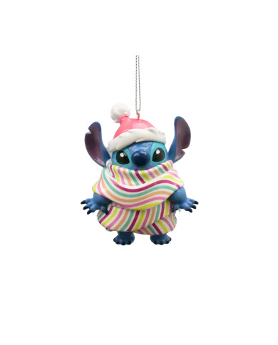 Decoro Stich con cappello natalizio e sciarpa Decoro Stich con cappello natalizio e sciarpa