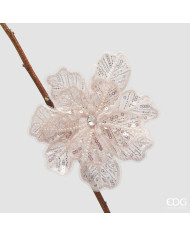 Gerbera paillettes con clip, diametro 18 cm col.rosa