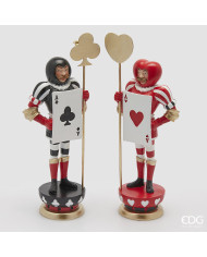 Portacandela soldatino 2 ass. h. 35 cm, diam. 13 cm, col. bianco/nero