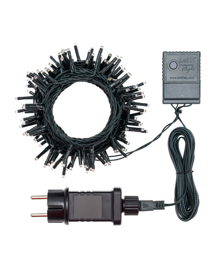 Catena TLG 180 miniled 4+13,1 m., telecomando con 8 giochi di luce, per interno/esterno, col. bianco caldo