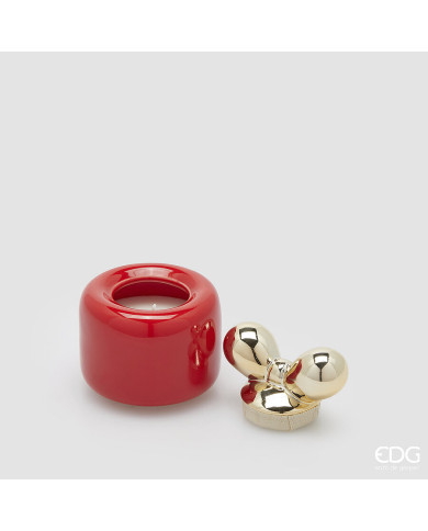 Candela fiocco con profumo, h. 10 cm, diam. 8.5 cm, prof. berry fruit Candela fiocco con profumo, h. 10 cm, diam. 8.5 cm, prof. berry fruit