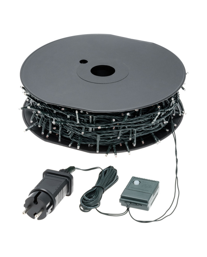 Catena TLG 1000  miniled 4+70,4 m., telecomando con 8 giochi di luce, per interno/esterno, col. bianco freddo