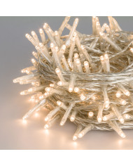 Catena TLG 180 miniled 4+13,1 m., cavo trasparente, telecomando con 8 giochi di luce, per interno/esterno, col. bianco  caldo