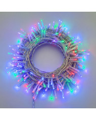 Catena TLG 180 miniled 4+13,1 m., cavo trasparente, telecomando con 8 giochi di luce, per interno/esterno, col. multicolor