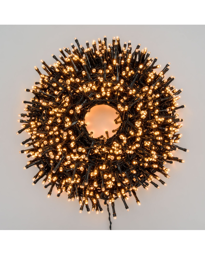 MiniCluster, NTL 2000 led 4+40,5 m, in bobina, telecomando con 8 giochi di luce, per uso interno/esterno, colore: traditional