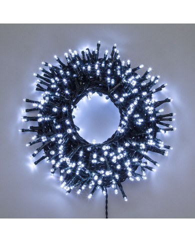 MiniCluster., NTL 2000 led 4+40,5 m, in bobina, telecomando con 8 giochi di luce, per uso interno/esterno, colore: bianco freddo