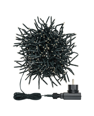 MiniCluster., NTL 1500 led 4+15 m, i, telecomando con 8 giochi di luce, per uso interno/esterno, colore: bianco caldo MiniCluster., NTL 1500 led 4+15 m, i, telecomando con 8 giochi di luce, per uso interno/esterno, colore: bianco caldo