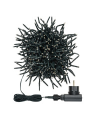 MiniCluster., NTL 1500 led 4+15 m, i, telecomando con 8 giochi di luce, per uso interno/esterno, colore: bianco caldo