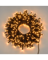 Catena TLE 300 miniled 2+12.5 m., telecomando con 8 giochi di luce, per interno/esterno, col. TRADITIONAL