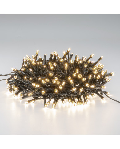 Catena TLE 300 miniled 2+12.5 m., telecomando con 8 giochi di luce, per interno/esterno, col. bianco caldo