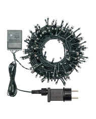 Catena TLE 300 miniled 2+12.5 m., telecomando con 8 giochi di luce, per interno/esterno, col. bianco caldo