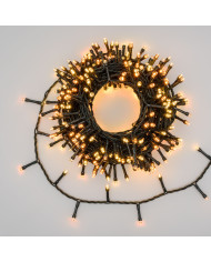 Catena TLE 600 miniled 2+24.50 m., telecomando con 8 giochi di luce, per interno/esterno, col. bianco freddo/traditional