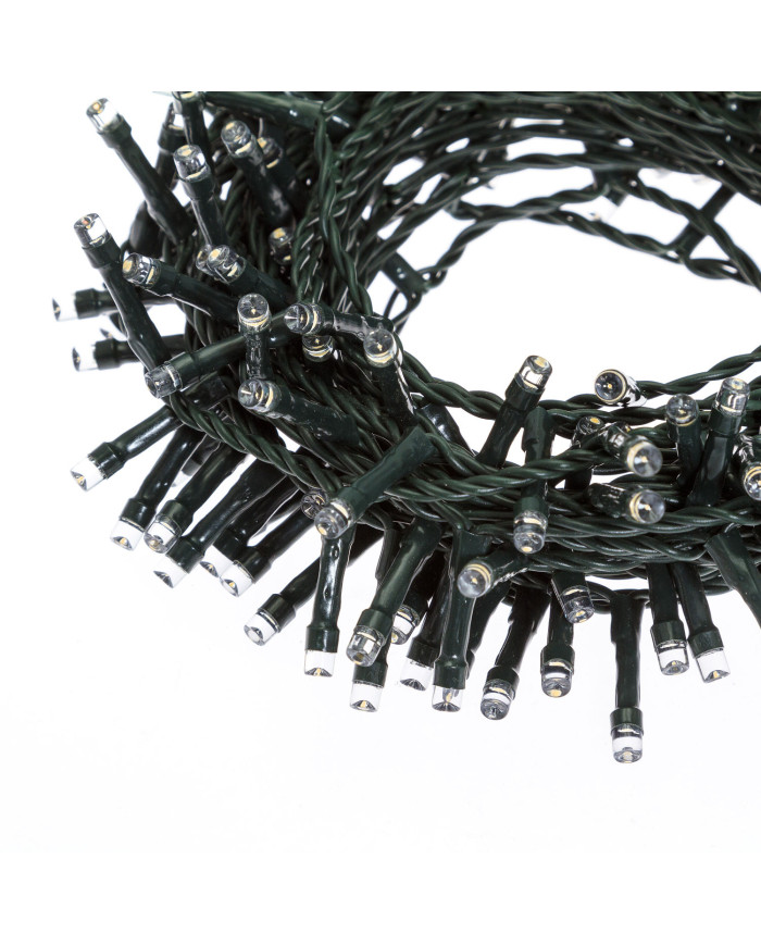 catena lineare TLE 600 led 2+24.5 m, telecomando 8 giochi di luce, interno/esterno, colore: bianco freddo