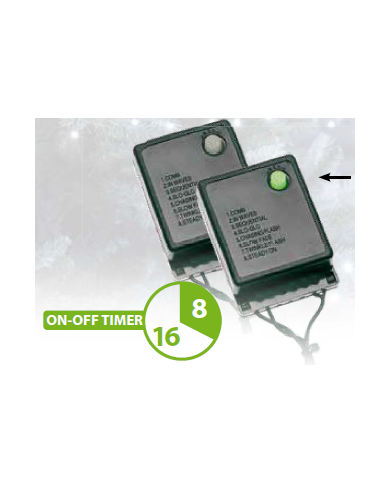 catena lineare TLE 600 led 2+24.5 m, telecomando 8 giochi di luce, interno/esterno, colore: bianco freddo