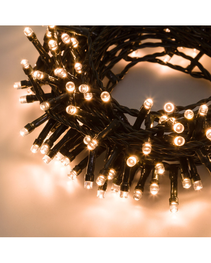 catena lineare TLE 1500 led, 2+60.5 m, telec. 8 giochi di luce, uso interno/esterno, colore, bianco caldo