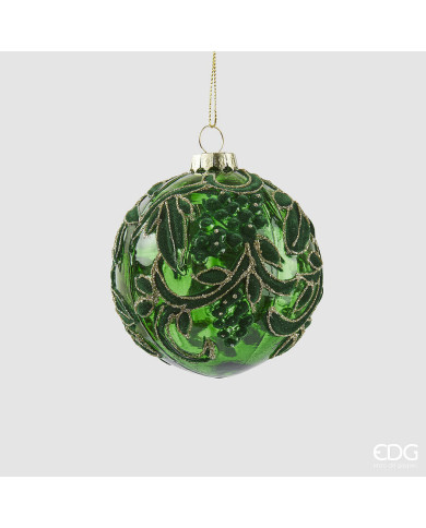 Sfera Decoflor diam. 8 cm, vetro, col. verde Sfera Decoflor diam. 8 cm, vetro, col. verde