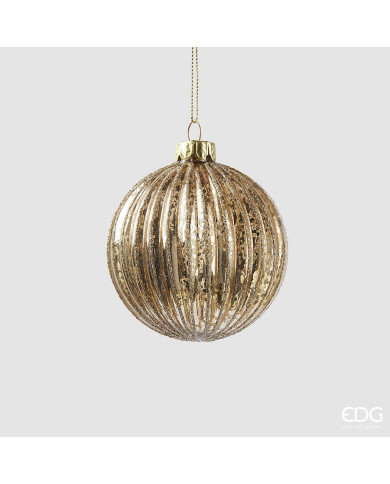 Sfera Righe, diam. 8 cm, col. oro chiaro Sfera Righe, diam. 8 cm, col. oro chiaro