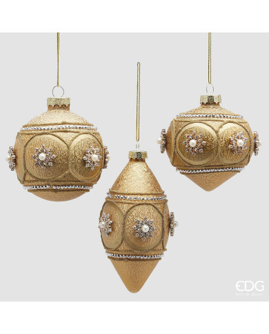 Sfera/trottola/fusoarina, vetro, diam. 8 cm, col. oro (il prezzo fa riferimento al singolo pezzo) Sfera/trottola/fusoarina, vetro, diam. 8 cm, col. oro (il prezzo fa riferimento al singolo pezzo)